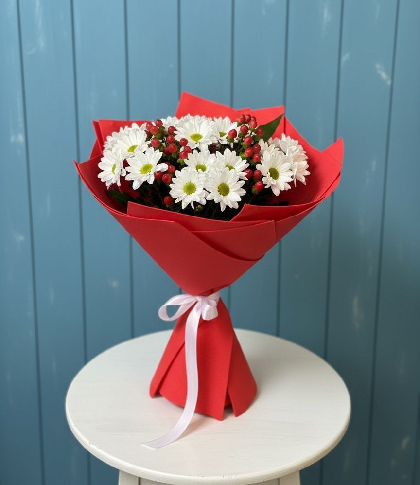 Букет цветов из: Хризантемы в Приволжье