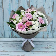 Букет цветов из:  Герберы, Альстромерии и Хризантемы #REPLACE_PRED# Приволжье