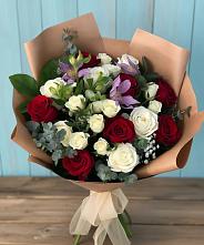 Букет цветов из:  Розы и Альстромерии #REPLACE_PRED# Приволжье
