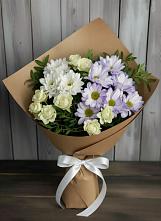 Букет цветов из:  Хризантемы и Розы в Приволжье