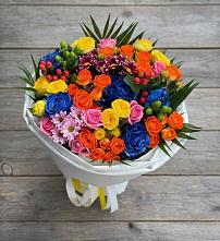 Букет цветов из:  Розы и Хризантемы в Приволжье