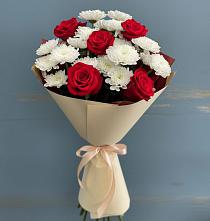 Букет цветов из:  Розы и Хризантемы #REPLACE_PRED# Приволжье