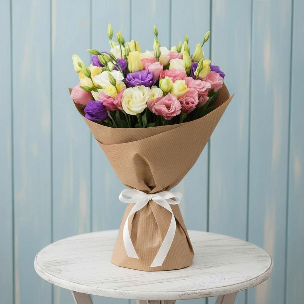 Букет цветов из: Лизиантусы в Приволжье