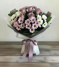 Букет цветов из:  Хризантемы и Розы в Приволжье