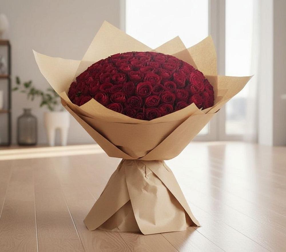 Букет 101 Красная роза в Приволжье