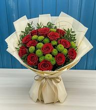 Букет цветов из:  Розы и Хризантемы #REPLACE_PRED# Приволжье