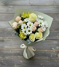 Букет цветов из:  Альстромерии, Розы и Хризантемы #REPLACE_PRED# Приволжье