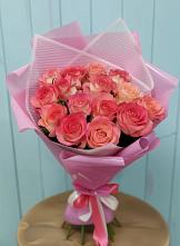 Букет 15 Розовых роз Равель в Приволжье