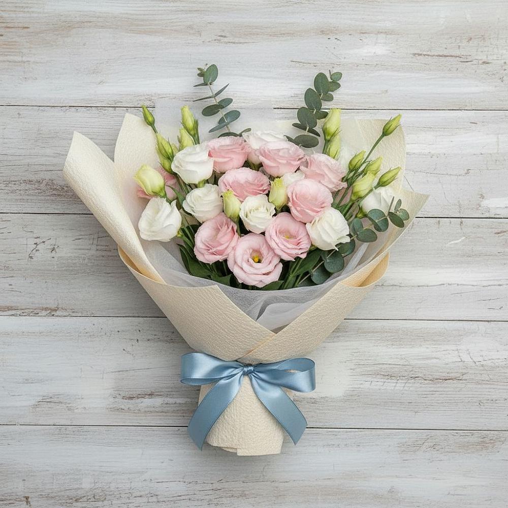 Букет цветов из: Лизиантусы в Приволжье