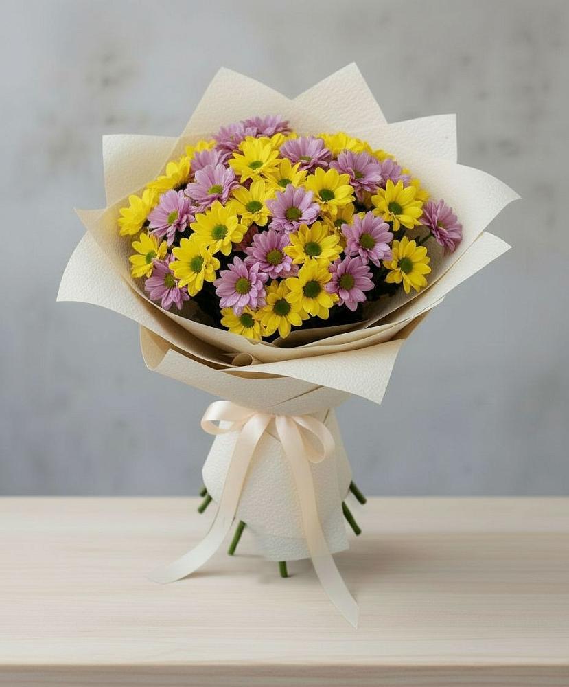 Букет цветов из: Хризантемы в Приволжье